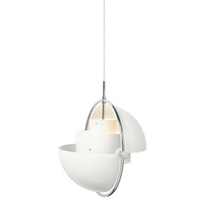 Gubi Multi Lite Pendant White and Chrome Side View