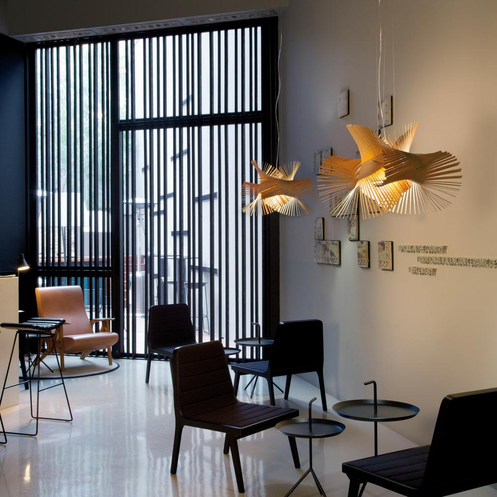 LZF Minimikado Pendant Lights in RH Valencia Hotel Lobby