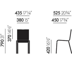 Maarten Van Severen .03 Chair, Stacking, Dimensions