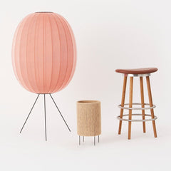 Ro Table Lamp in room with Knit Wit Lamp by Iskos Berlin and Sturdy Stool by Ilse Crawford