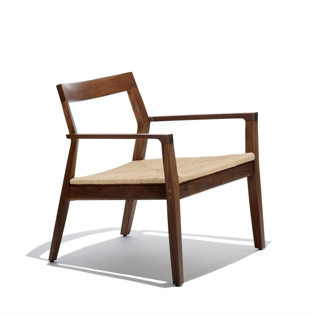 Marc Krusin Lounge Chair Walnut Woven Paper Rush Seat Knoll