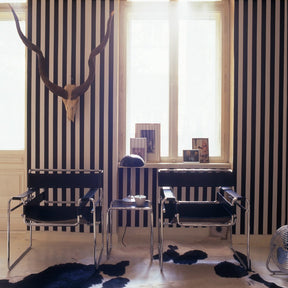 Marcel Breuer Black Leather Wassily Chairs with Antlers in Room Knoll