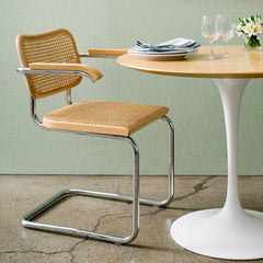 Marcel Breuer Cesca Beech Armchairs with Saarinen Tulip Table for Knoll