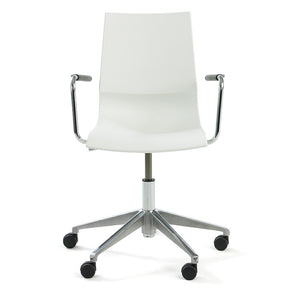 Marco Maran Gigi Arm Chair with Swivel Base White Front View Knoll
