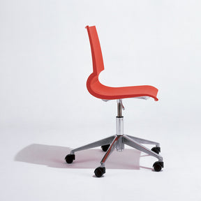 Marco Maran Gigi Armless Chair With Swivel Base Red Sideview Knoll