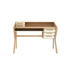 Mr. Marius Origami Desk with 5 Cream Drawers by Ethnicraft