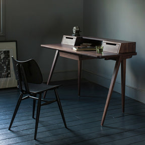 Treviso Desk by Matthew Hilton in Walnut with Lucian Ercolani Black 401 Butterfly Chair for Ercol Furniture