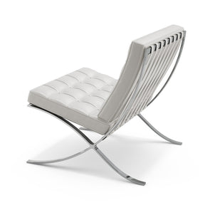 Mies van der Rohe White Barcelona Chair Back Knoll