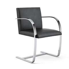 Mies van der Rohe Flat Bar Chair Black Angled Knoll