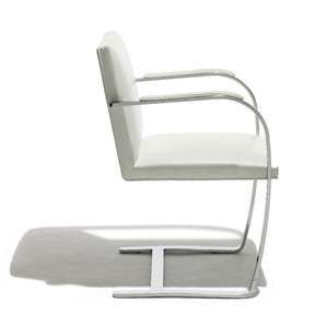 Mies van der Rohe Flat Bar Chair White Side Knoll