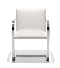 Mies van der Rohe Flat Bar Chair White Front Knoll