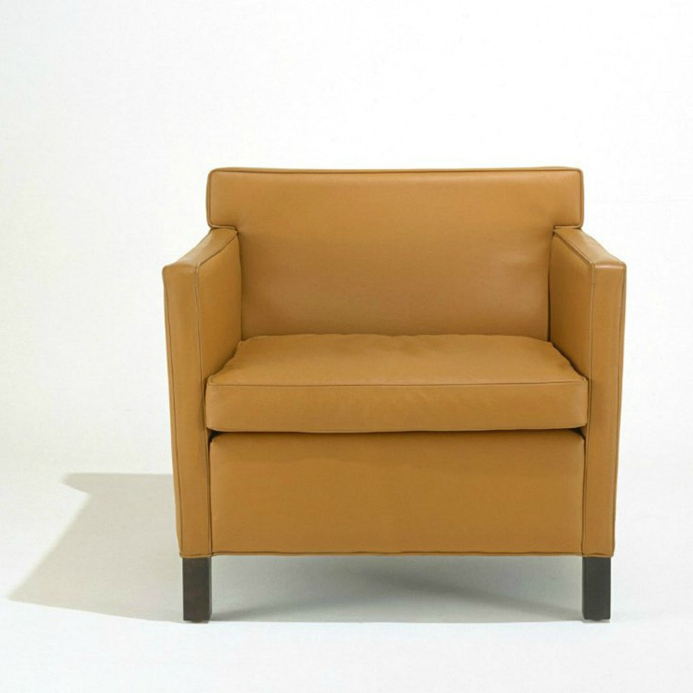 Mies van der Rohe Krefeld Lounge Chair Camel Leather Front View Knoll