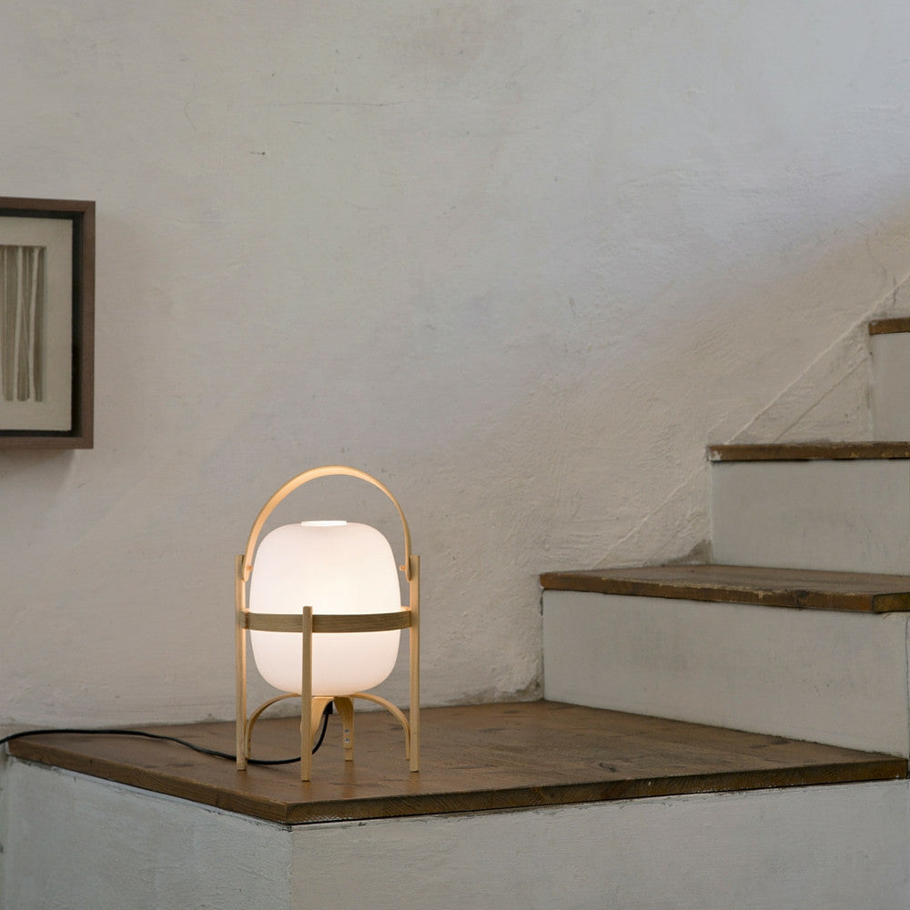 Miguel Milá Cestita Table Lamp on Stairs by Santa & Cole