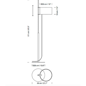 Santa Cole Miguel Mila TMD Floor Lamp Dimensions