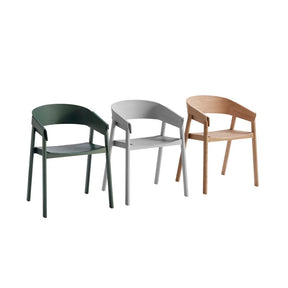 Muuto Cover Armchair Collection Green Grey Oak by Thomas Bentzen