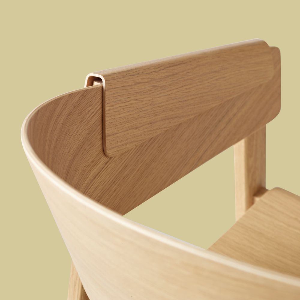 Muuto Cover Armchair by Thomas Bentzen Oak Side Detail