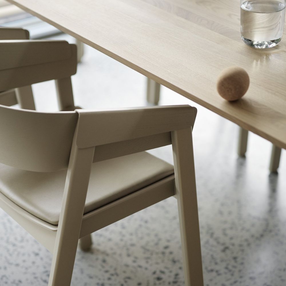 Muuto Cover Armchairs by Thomas Bentzen at Breakfast Table with Terrazzo Floors