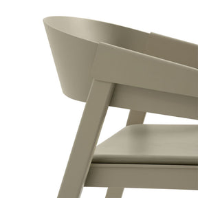 Muuto Cover Armchair by Thomas Bentzen Dark Beige Refine Leather Stone Side Detail