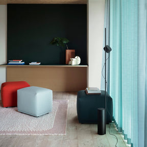 Muuto Echo Pouf Collection with Post Floor Lamp