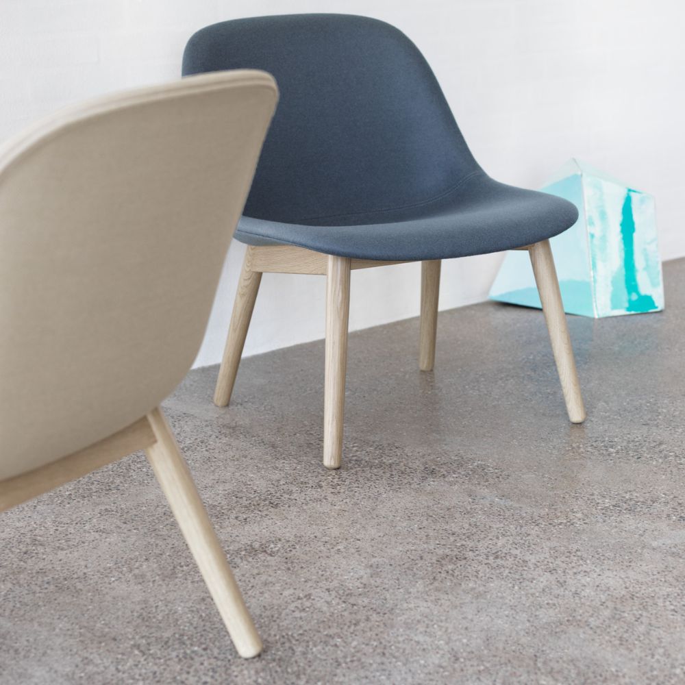Muuto Fiber Lounge Chairs with Wood Base by Iskos-Berlin