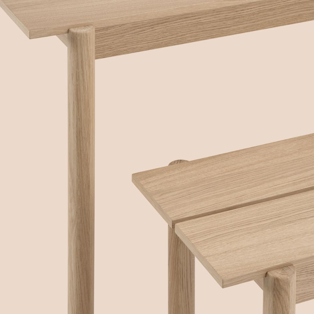 Muuto Linear Wood Table and Bench by Thomas Bentzen
