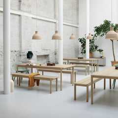 Muuto Linear Wood Table and Benches by Thomas Bentzen