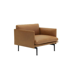 Muuto Outline Chair Refine Leather Cognac Angled
