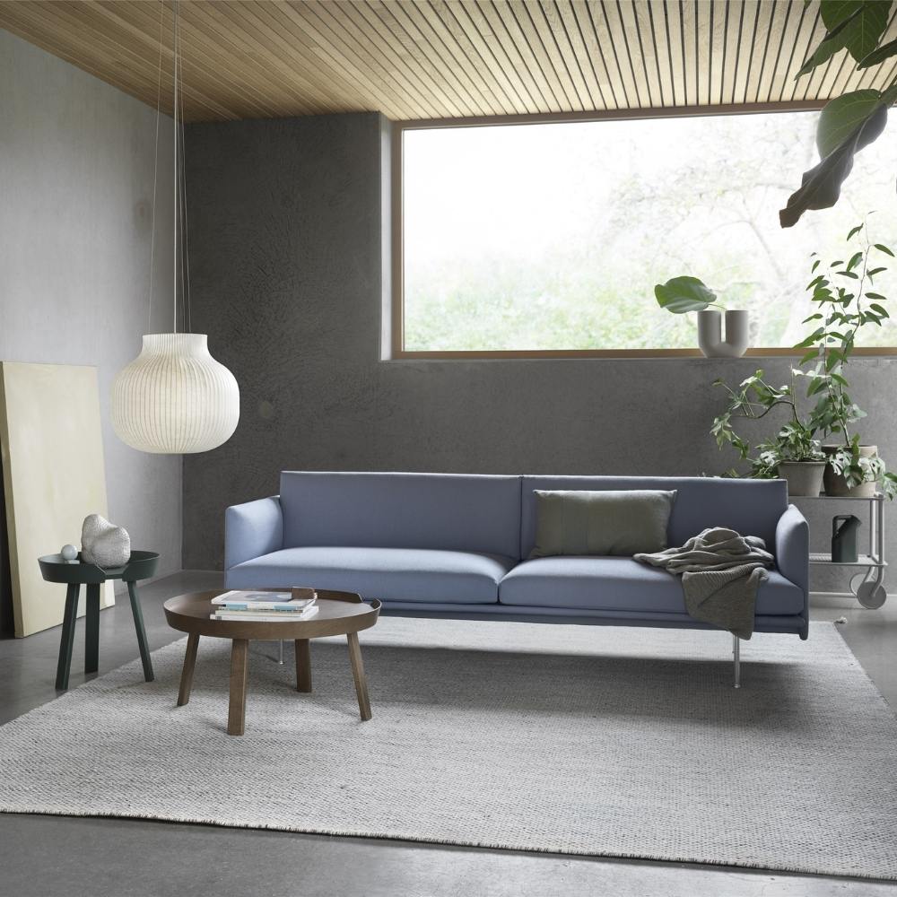 Muuto Outline Sofa in living room with Around Coffee and Side Tables