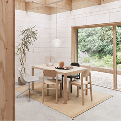 Muuto Rime Pendant Lamp with Workshop Table and Workshop Chairs