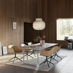 Muuto Strand Pendant Light in Dining Room with Fiber Armchairs