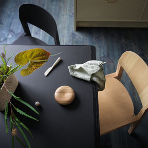 Muuto Workshop Chairs and Workshop Table with Black Linoleum Top  by Cecilie Manz