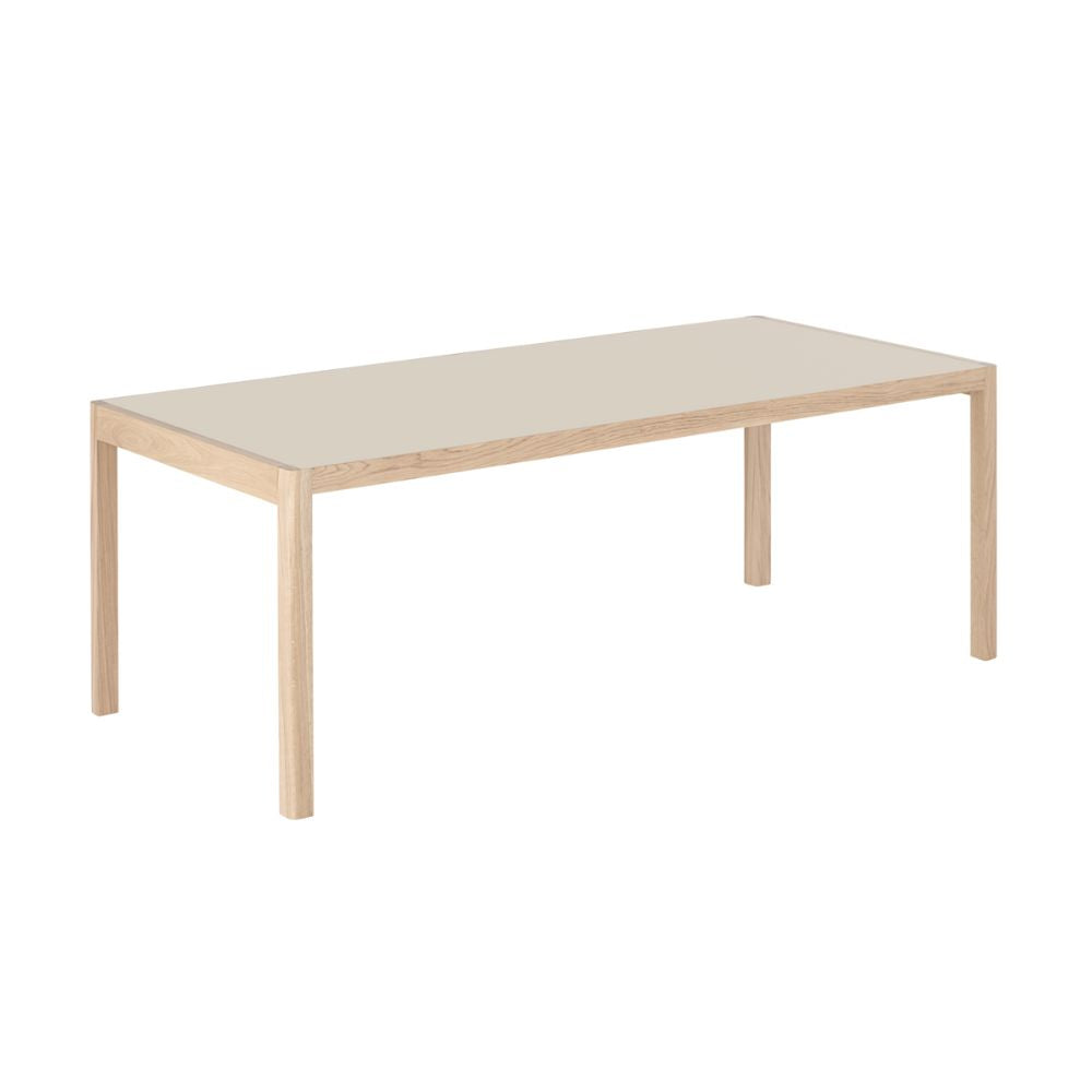 Muuto Workshop Table 78" Warm Grey Linoleum Top / Oak