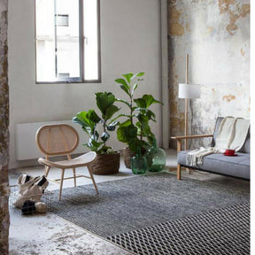Nanimarquina Bouroullec Blur Rug in Room with Cane Chair and Fiddle Leaf Fig