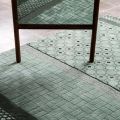 Neri and Hu Jie Rug in Celadon by Nani Marquina in Room with Mirror