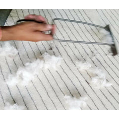 Nani Marquina Quill Rug being made wool shearing