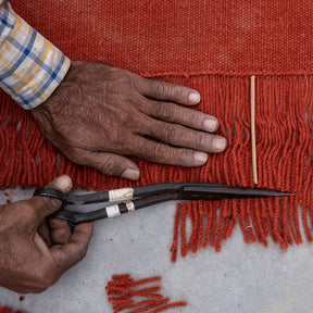 Nanimarquina Colors Rug Saffron with Maker's Hands