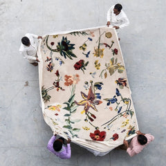 Nanimarquina Flora Promenade Rug by Santi Moix with Makers Aerial View