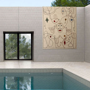 Nanimarquina Silhouette Outdoor Rug by Jaime Hayon by Pool