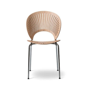Trinidad Chair by Nanna Ditzel for Fredericia in Oak Lacquer with Chrome Frame