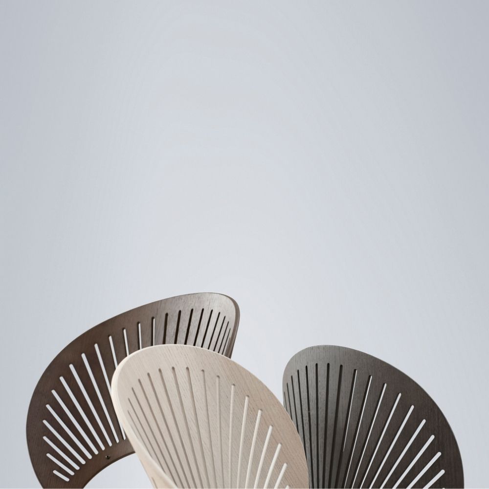 Trinidad Chair by Nanna Ditzel for Fredericia in Smoked Oak, Light Grey Oak, and Grey Oak with Flint Frame