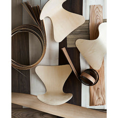 Series 7 Chairs and Wood Veneer Strips Aerial View Fritz Hansen