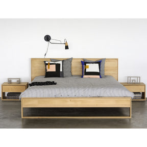 Nordic Oak Bedside Tables with Nordic II Bed from Ethnicraft
