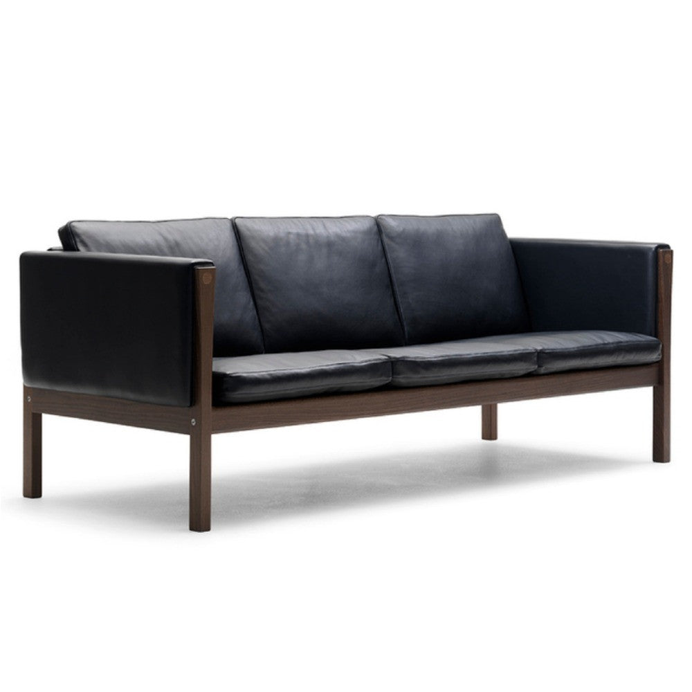 Wegner CH163 Sofa in Black Sif Leather Carl Hansen & Son