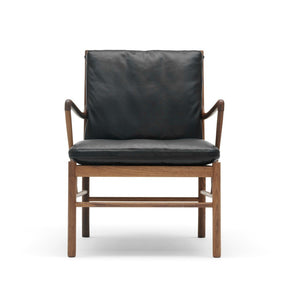 Ole Wanscher OW149 Colonial Chair with Walnut Frame and Black SIF Leather Carl Hansen and Son
