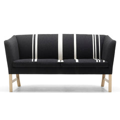 Ole Wanscher OW602 Two Seat Sofa Black and White Front Carl Hansen and Son