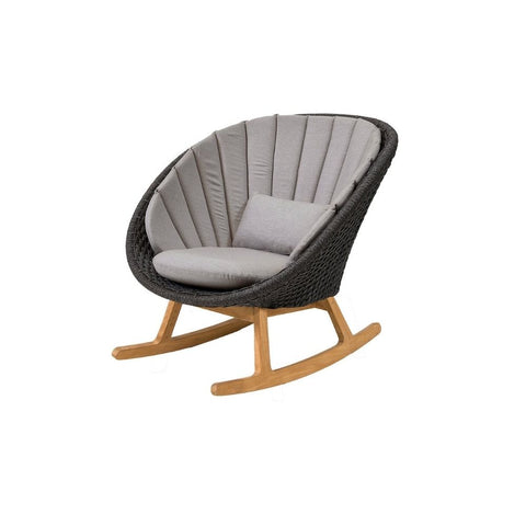 Peacock Rocking Chair with Teak Legs, Cane-line Soft Rope