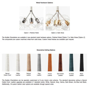 PELLE Original Bubble Chandelier Material and Finish Options