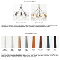 PELLE Bubble Chandeliers Material and Finish Options