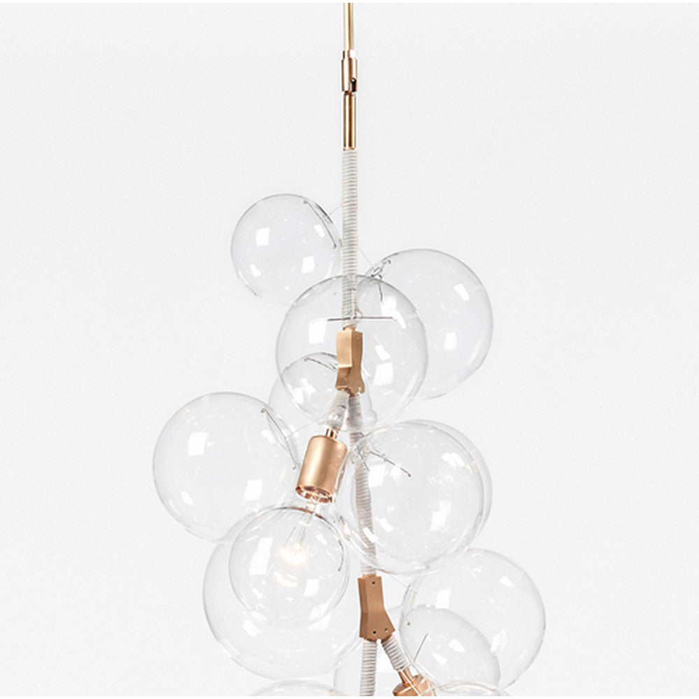 Pelle X-Tall Bubble Chandelier Natural Cotton Cord Brass Fittings