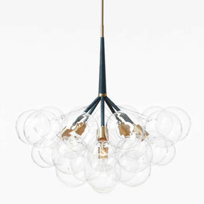 Pelle Jumbo Glass Bubble Chandelier with Satin Brass Fittings